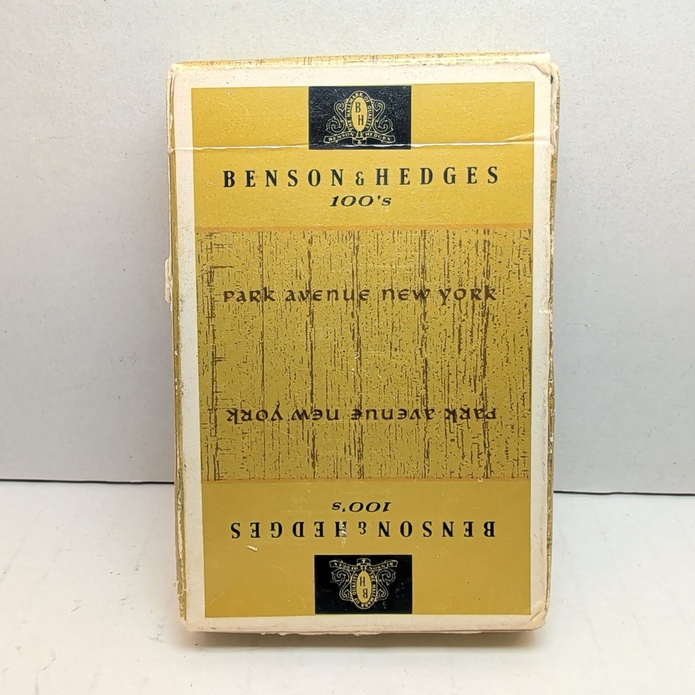 Vintage Benson & Hedges 100s Playing Cards Sealed Deck Park Avenue New York Gold